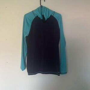Champion Active Dark Blue Thumb Hole Light Blue Top - Size Large